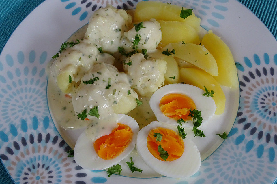 Blumenkohl-Ragout in Kräutersoße