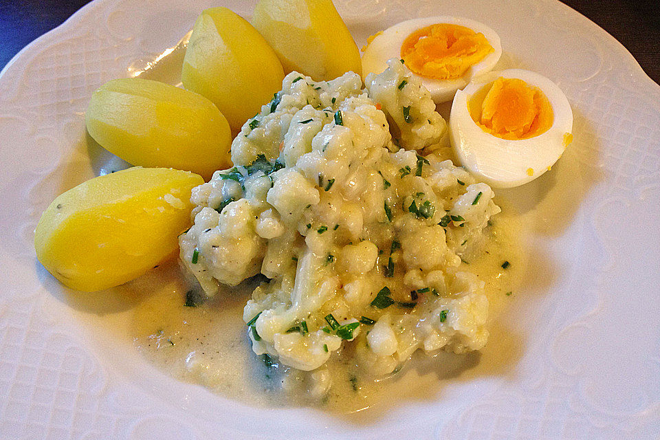 Blumenkohl-Ragout in Kräutersoße