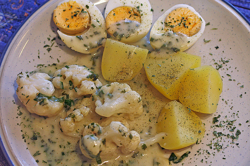 Blumenkohl-Ragout in Kräutersoße