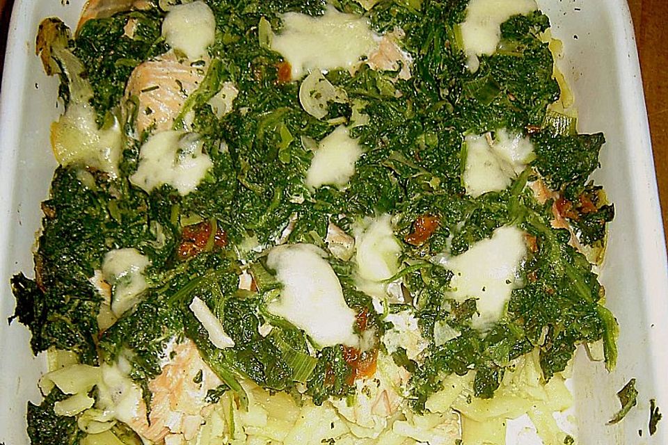 Nudel - Spinat - Lachs - Auflauf