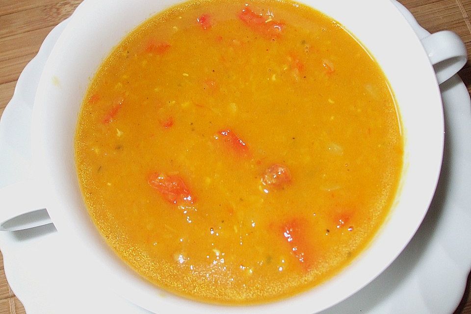 Leckere Linsen - Curry - Suppe