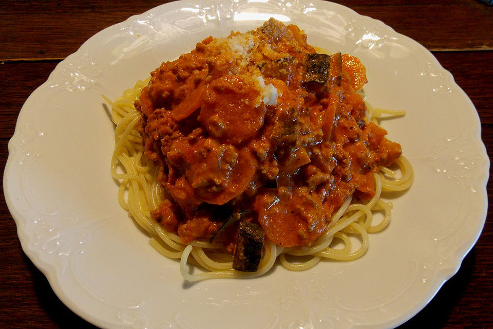 Gemüse - Bolognese - Spaghetti - Sauce