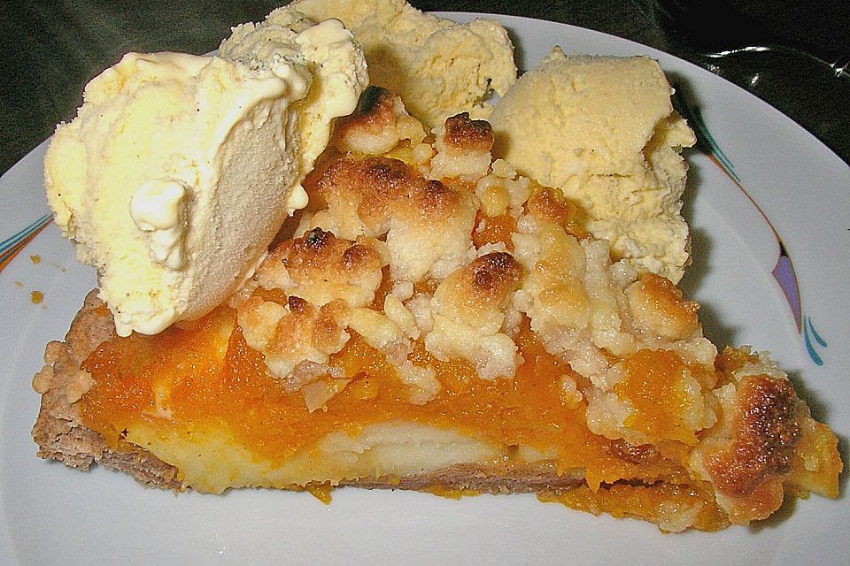 Kürbis - Apfelkuchen mit Streuseln