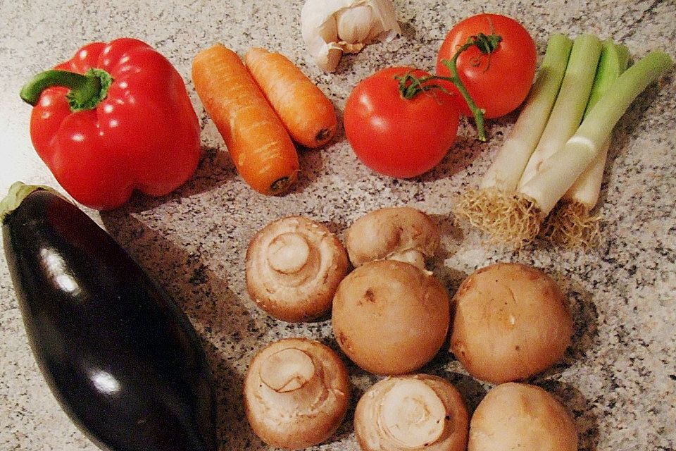 Gemüse - Pasta mit Tomatenrahmsauce