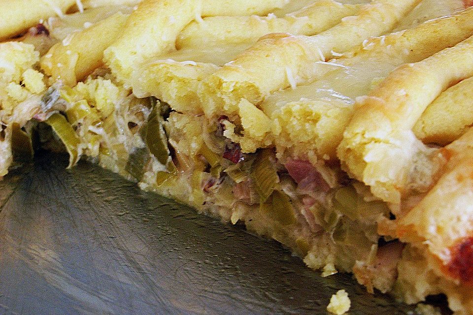 Kartoffelkuchen mit Lauchfüllung