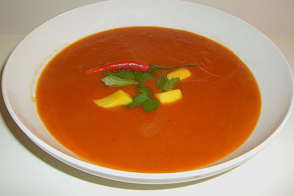 Tomaten - Mango - Suppe