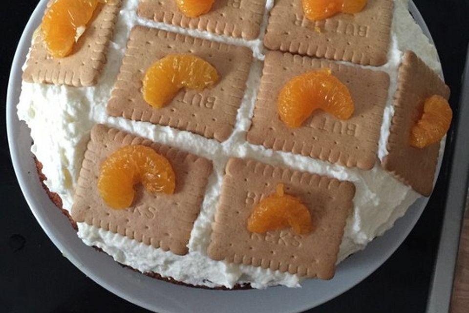 Butterkeks -  Mandarinen - Kuchen