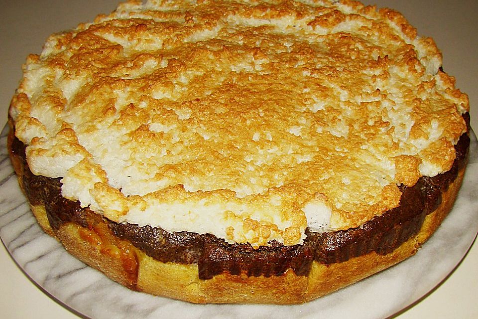 Birnen - Mohnkuchen mit Kokosbaiserhaube